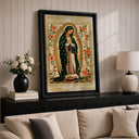 Close-up portrait of Virgin Mary from Guadalupe wall art