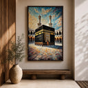 Mecca inspired Kaaba design on wall art