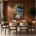 Sunlit Amalfi-inspired street scene on canvas