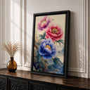 Boho floral wall decor with soft pastel peonies