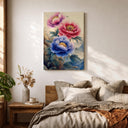 High quality framed canvas botanical art with peonies