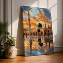 Masjid Al Nabawi Green Dome framed canvas wall art - front view