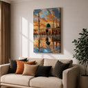 Minimalist Islamic wall art with Green Dome in a frame