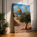 Masjid Al Aqsa olive tree framed canvas wall art - front view