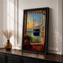 Abstract Islamic wall art with Kaaba scene