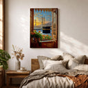 Sunlit Kaaba window view framed wall art