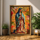 Canvas print with ornate frame close-up