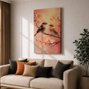 Soft pastel colors birds and flowers wall art