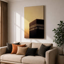 Kaaba architecture artwork in soft tones