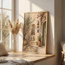 Olive tree wall art print in beige and gray palette for gallery wall