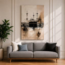 Abstract Mecca Kaaba wall art for prayer room decor