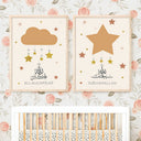 Hot Air Baloon Stars Islamic Nursery Wall Art | Islamic Baby Room Decor | Kids Islamic Wall Art