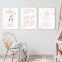 Personalized Name Islamic Wall Art For Kids - Watercolor Islamic Nursery Wall Art